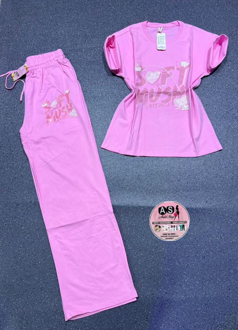 Ensemble coton pantalon + body - Miniature 2